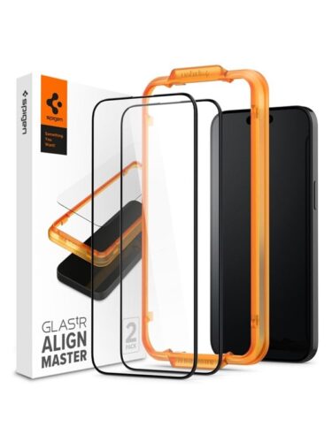 Spigen Glass tR AlignMaster 2 Pack – FC Black – iPhone 15 Plus – 8809896752091