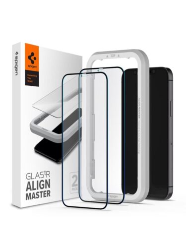 Spigen Glas tR ALM FC Black – 2 Pack – iPhone 12/Pro – 8809710757127