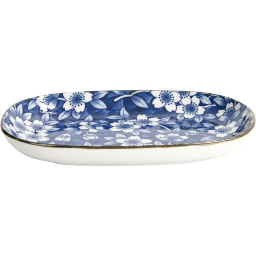 Tokyo Design Studio Blue Sakura oval tallerken – 8719323496811