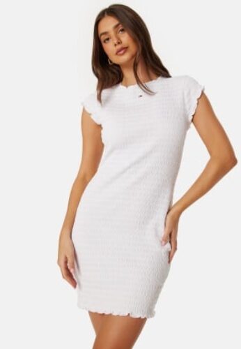 TOMMY JEANS Bodycon Smock Dress YBR White M – 8720646680535