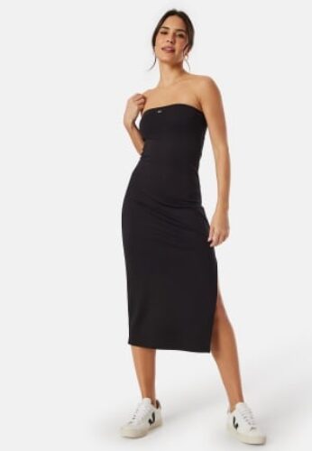 TOMMY JEANS Midi Bodycon Tube Dress BDS Black L – 8720646650873