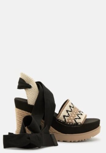 UGG Abbot Ankle Wrap Wedge Black 40 – 0196565235596