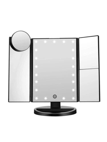 UNIQ Hollywood trifold make up spejl sort – 5713895100056