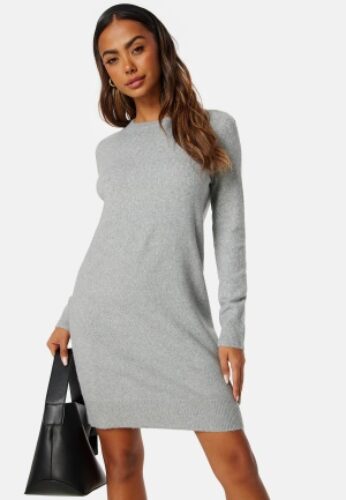 VERO MODA Doffy LS O-Neck Dress Light Grey Melange XS – 5714487309475