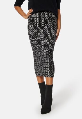 VERO MODA Gold Needle Art 7/8 Pencil Skirt Black Detail:W Birch XS – 5715429445251