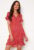 VERO MODA Henna 2/4 Wrap Frill Dress Goji Berry AOP:White S – 5715367402286