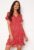 VERO MODA Henna 2/4 Wrap Frill Dress Goji Berry AOP:White XS – 5715367402279