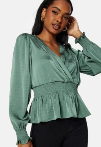 VERO MODA Mary L/S Smock Top Dark Forest XS – 5715433034694