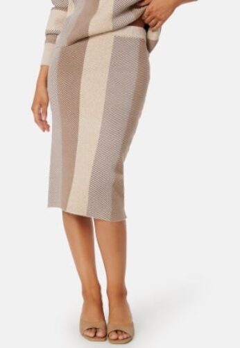 VERO MODA Moa NW Calf Skirt Beige M – 5715506199138