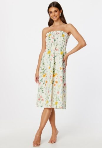 VILA Capro S/L Smock Dress Antique White AOP:FL 42 – 5715423133062