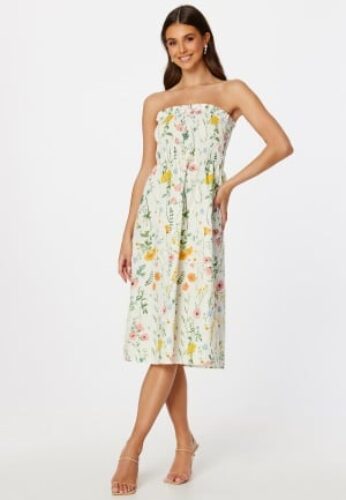 VILA Capro S/L Smock Dress Antique White AOP:FL 44 – 5715423133079