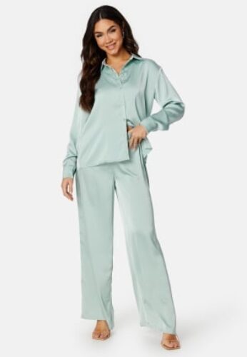 VILA Clair Sateen Trousers Cameo Green 38 – 5715357282621
