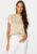 VILA Ellette S/S Satin Top Cement 38 – 5713788469970