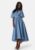 VILA Mirage 2/4 V-Neck Ankle Dress Coronet Blue 38 – 5715358898739