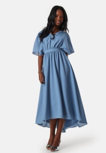 VILA Mirage 2/4 V-Neck Ankle Dress Coronet Blue 38 – 5715358898739