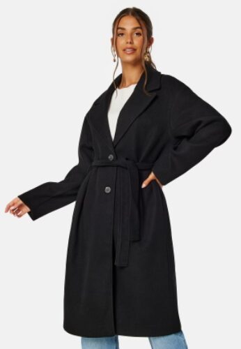 VILA Poko Long Coat Black 42 – 5715358406101