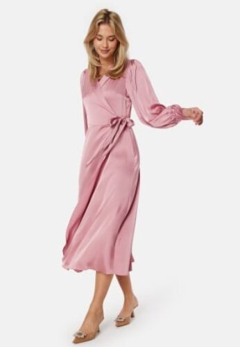 VILA Vienna Ravenna L/S Ankle Wrap Dress Foxglove 38 – 5715359128484