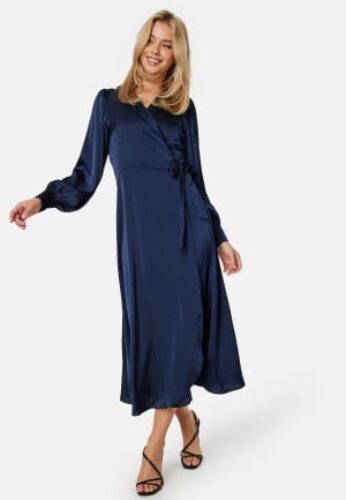 VILA Vienna Ravenna L/S Ankle Wrap Dress Navy Blazer 38 – 5715358912244