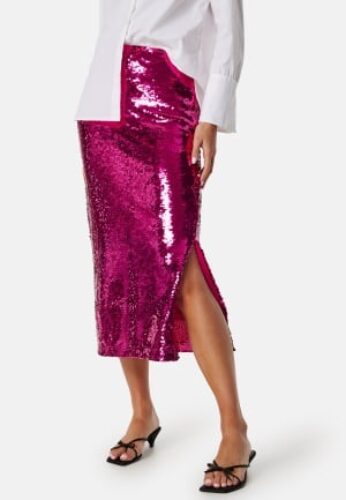 VILA Vietta midi sequin skirt Fuchsia Purple 44 – 5715518875082