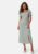 VILA Vikata S/S midi dress Green Milieu / White Flower 42 – 5715359770386