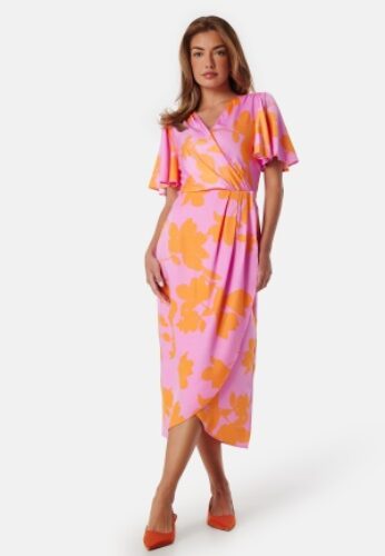 VILA Vinakita V-Neck wrap midi Patterned 36 – 5715359157279