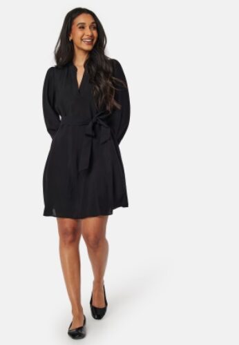 VILA Vipandy L/S short dress Black Beauty 38 – 5715358571984