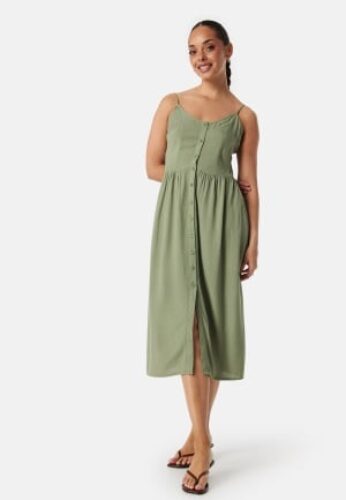 VILA Vipricil strap button dress Green 38 – 5715359177857