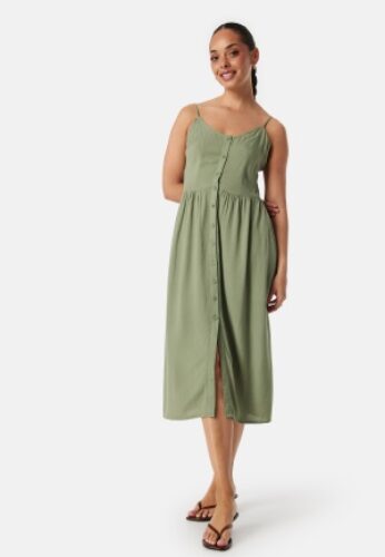 VILA Vipricil strap button dress Green 42 – 5715359177871