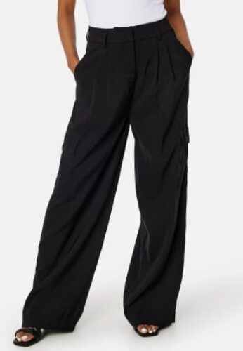 VILA Winnie Mia Wide HW Cargo Black 36 – 5715358171993
