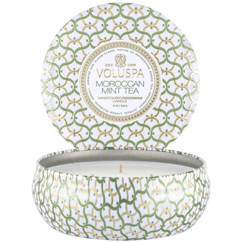 Voluspa 3-Wick Tin Candle Moroccan Mint Tea – 340 g – 0806644081241