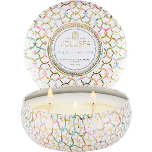 Voluspa 3-Wick Tin Candle Wildflowers – 340 g – 0806644081289