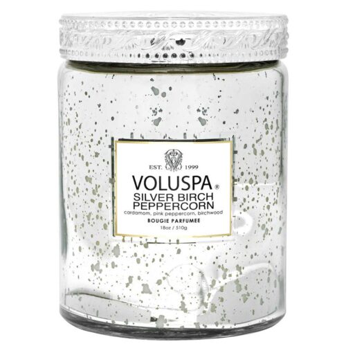 Voluspa Large Jar Candle Silver Birch Peppercorn 100h – 510 g – 0806644663188