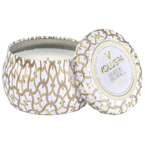 Voluspa Mini Tin Candle Suede Blanc – 113 g – 0806644081111