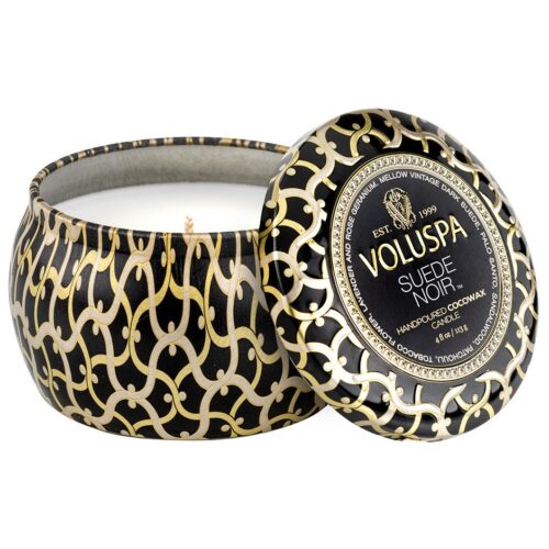 Voluspa Mini Tin Candle Suede Noir – 113 g – 0806644082132