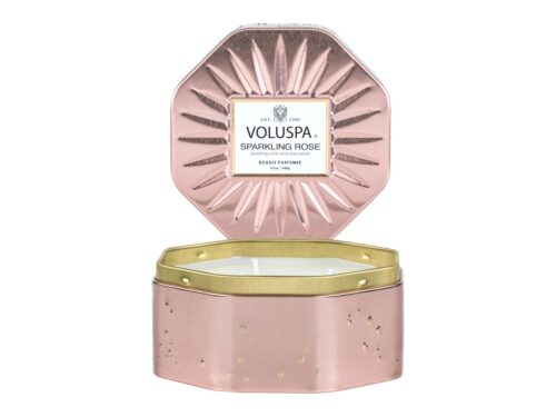 Voluspa Sparkling Rose  Octogon Tin Candle – 340 g – 0806644686118