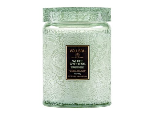 Voluspa White Cypress  Large Glass – 453 g – 0806644733195