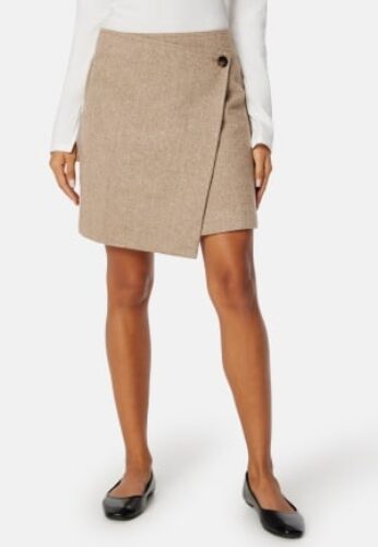 Y.A.S Summer HW Short Wool Mix Skirt Toasted Coconut M – 5715424458881