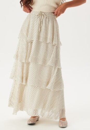 YAS Yascruella Hw Ankle Skirt Creme Brûlée Det:stripes/dots XS – 5714509368435