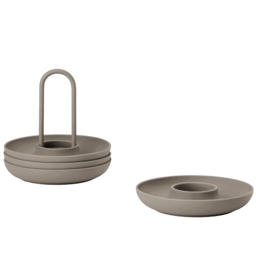 Zone Eggeglass med holder 4stk, taupe – 5722000280750