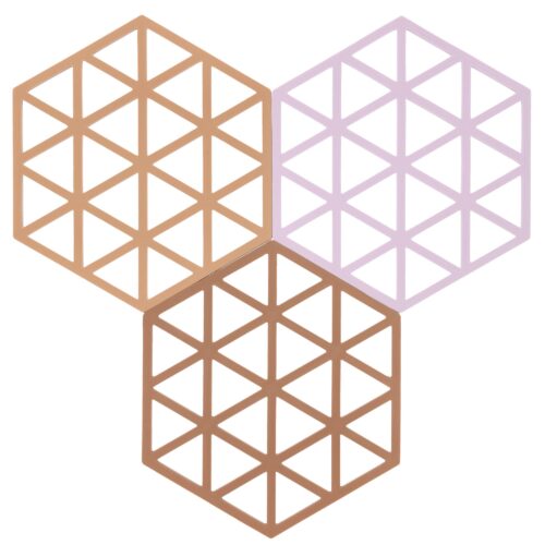 Zone Triangles gryteunderlag 3stk, lupin/terrakotta – 5722000327073