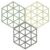 Zone Triangles gryteunderlag 3stk, matcha/rosemary – 5722000327080