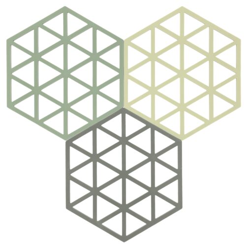 Zone Triangles gryteunderlag 3stk, matcha/rosemary – 5722000327080